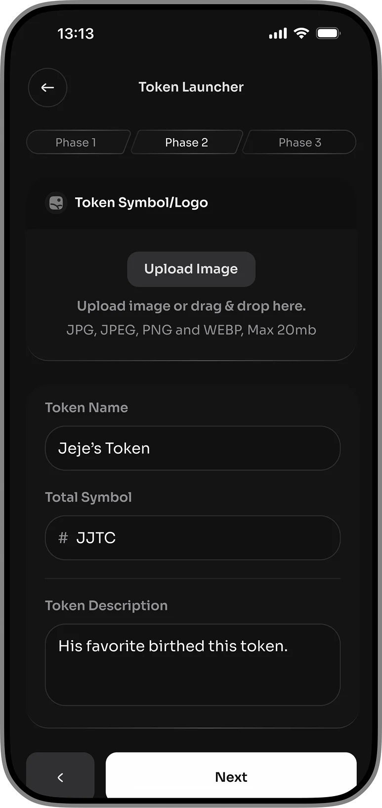 Dacryp wallet backup screen